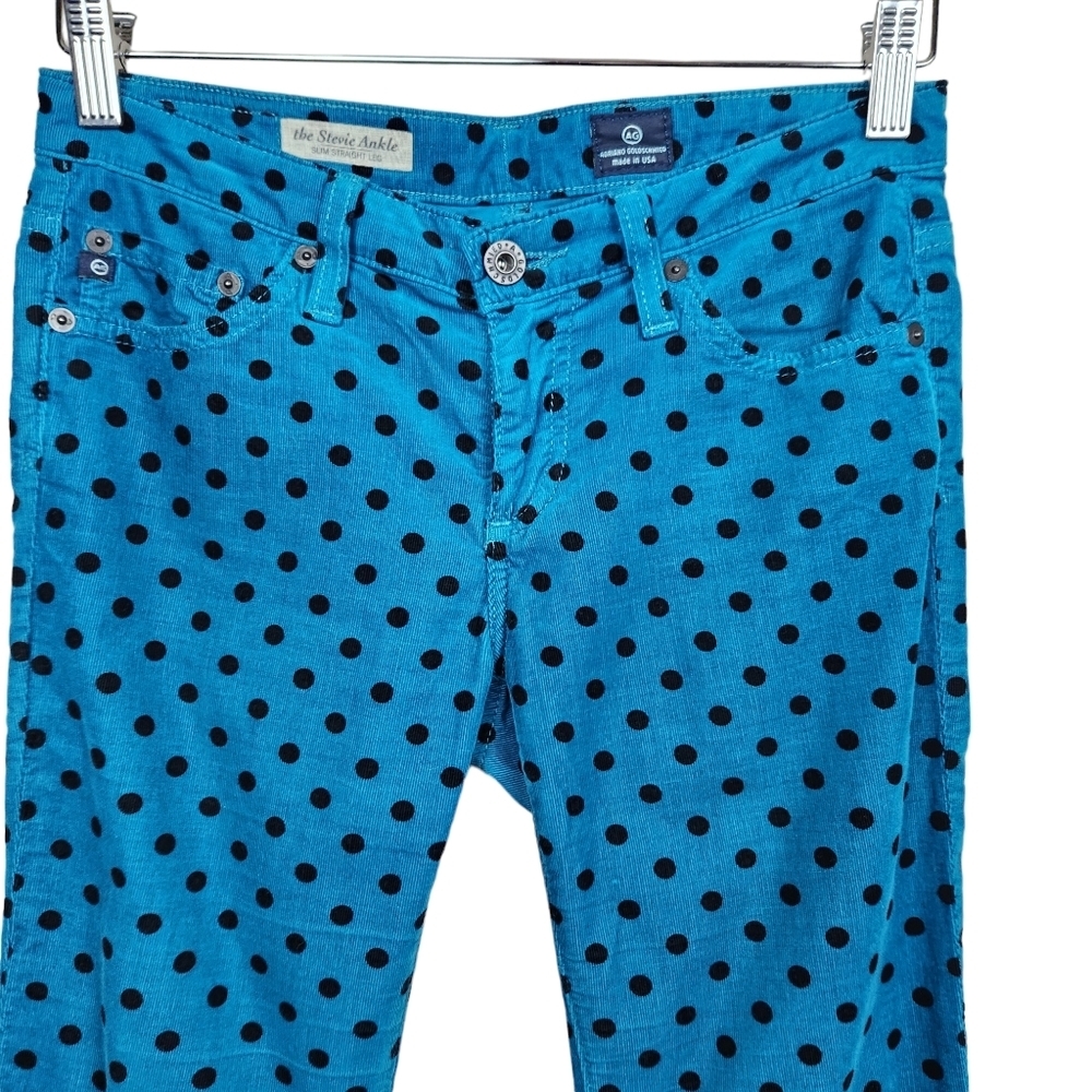 Adriano Goldschmied AG Stevie Ankle Slim Straight Leg Polka Dot Women's Size 25 - Picture 3 of 12